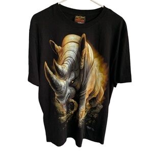 Vintage Rock Chang High Definition Rhino Tee Shirt All Over Print AOP Mens Large